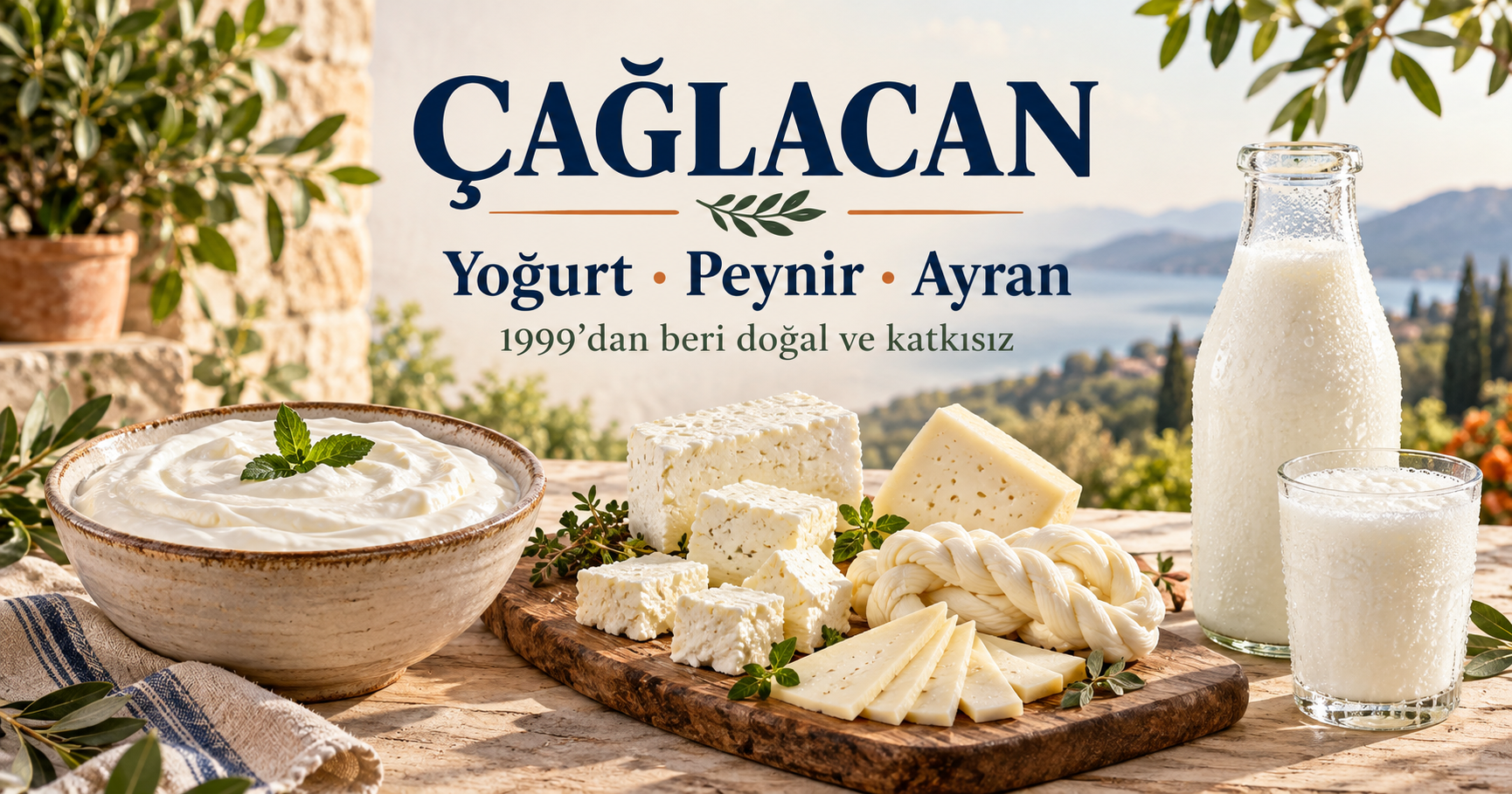 Çağlacan yoğurt, peynir ve ayran sofrası