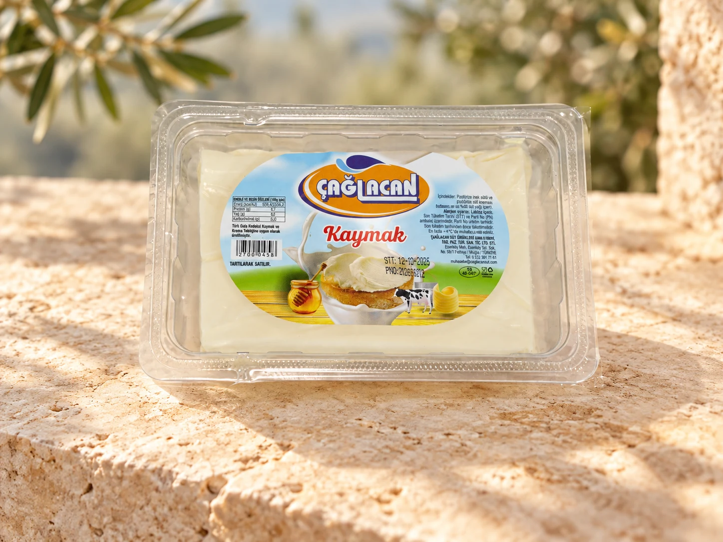 Çağlacan kaymak ambalajı, Fethiye kahvaltı sofrası sunumu