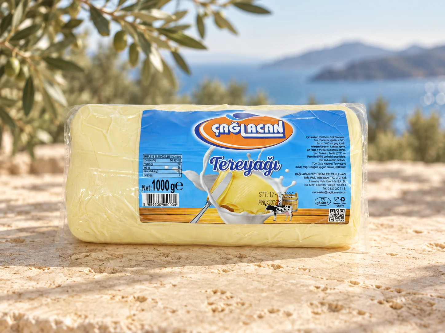 Çağlacan tereyağı ambalajı, doğal Ege sofrası sunumu